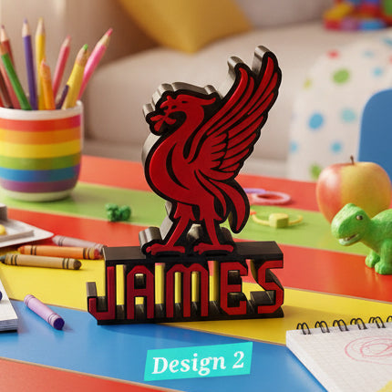 Custom LFC Name Plaque: 3D Printed Desk Décor | 2 Designs available | Gift | Liverpool Supporter | Anfield | Birthday Gift.