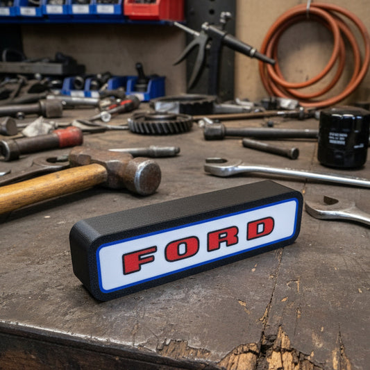 Custom Ford Tractor Logo Lightbox: Vintage Automobilia Collector's Gift