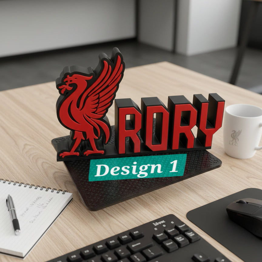 Custom LFC Name Plaque: 3D Printed Desk Décor | 2 Designs available | Gift | Liverpool Supporter | Anfield | Birthday Gift.