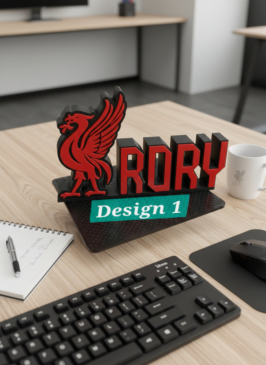 Custom LFC Name Plaque: 3D Printed Desk Décor | 2 Designs available | Gift | Liverpool Supporter | Anfield | Birthday Gift.
