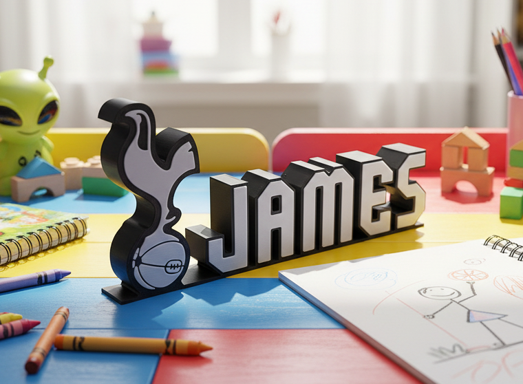 Custom Personalised Tottenham Hotspur Name Plaque: 3D Printed Spurs Memorabilia