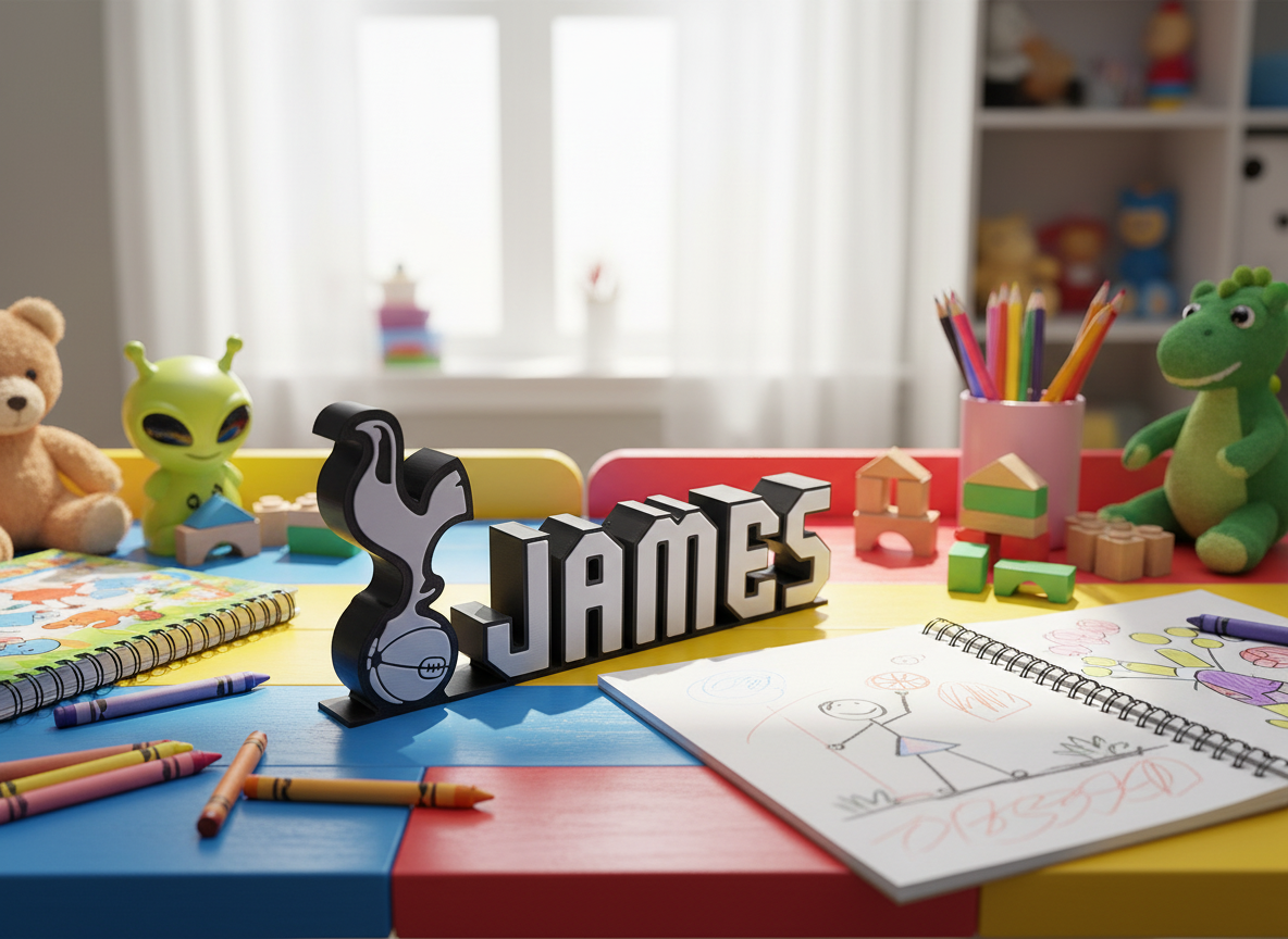 Custom Personalised Tottenham Hotspur Name Plaque: 3D Printed Spurs Memorabilia