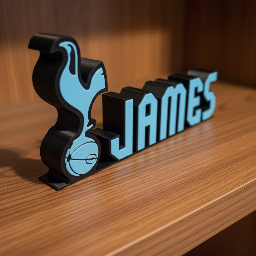 Custom Personalised Tottenham Hotspur Name Plaque: 3D Printed Spurs Memorabilia