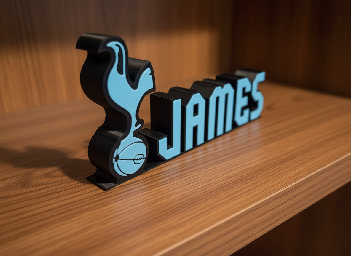 Custom Personalised Tottenham Hotspur Name Plaque: 3D Printed Spurs Memorabilia