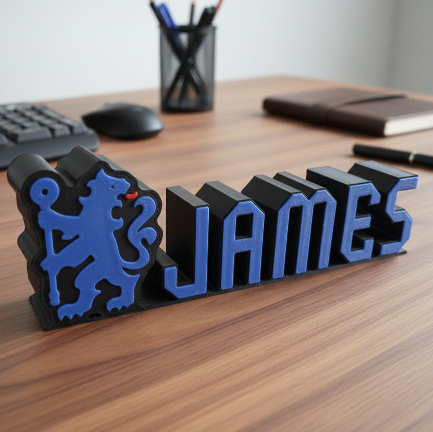 Custom Chelsea FC Name Sign: 3D Printed Football Fan Decor