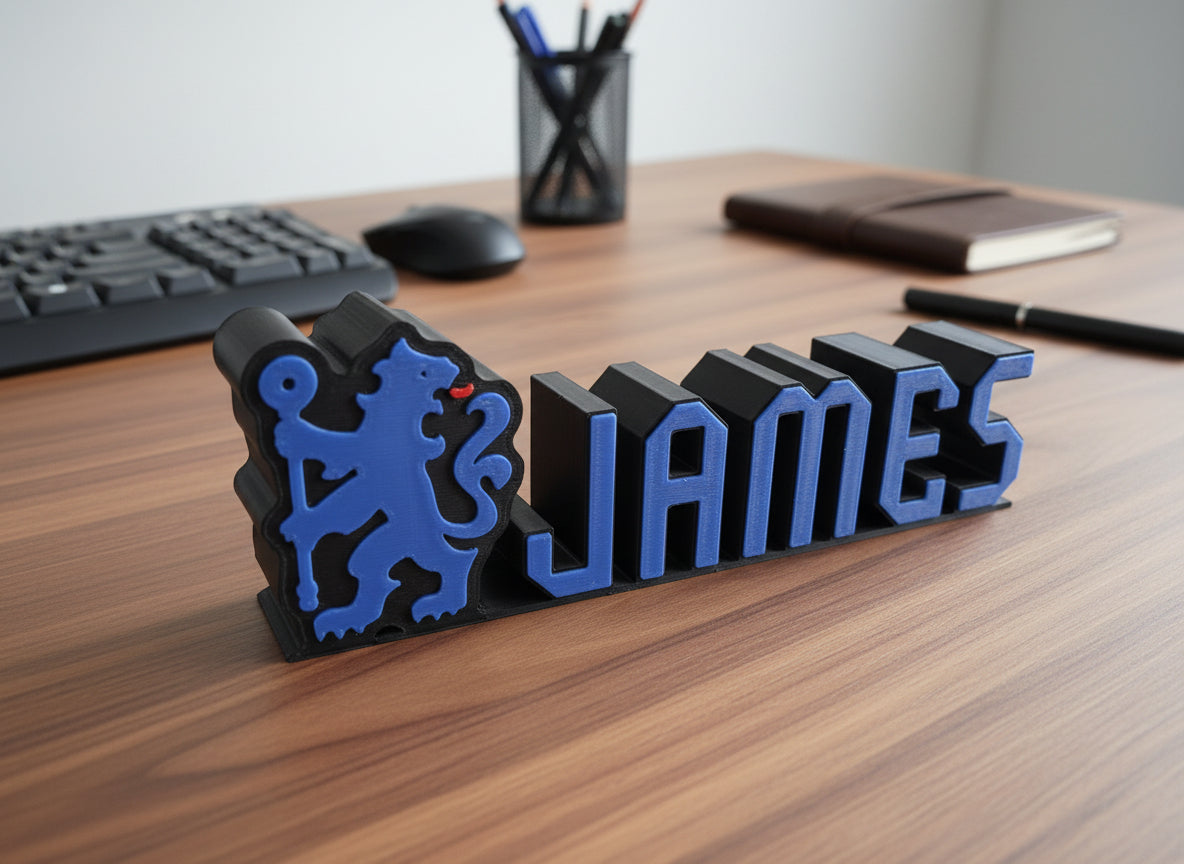 Custom Chelsea FC Name Sign: 3D Printed Football Fan Decor