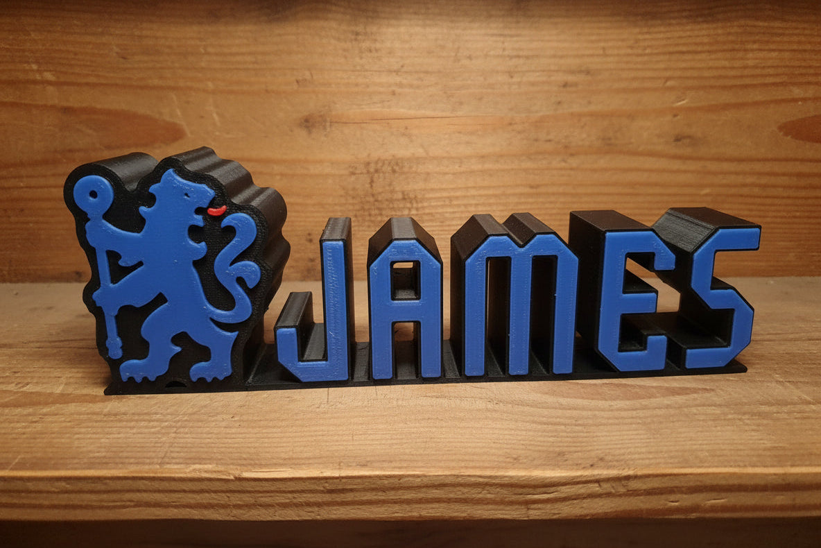 Custom Chelsea FC Name Sign: 3D Printed Football Fan Decor