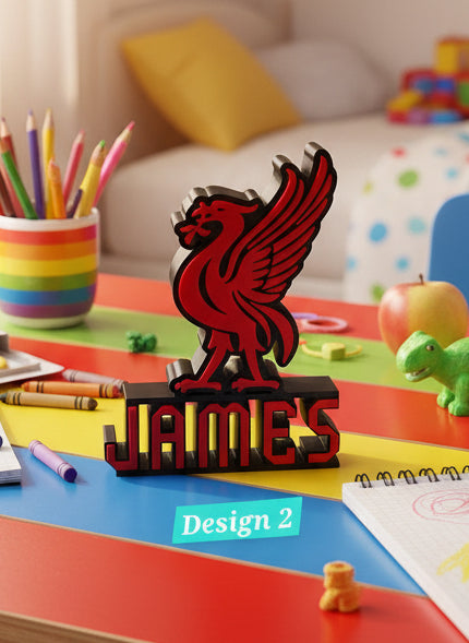 Custom LFC Name Plaque: 3D Printed Desk Décor | 2 Designs available | Gift | Liverpool Supporter | Anfield | Birthday Gift.
